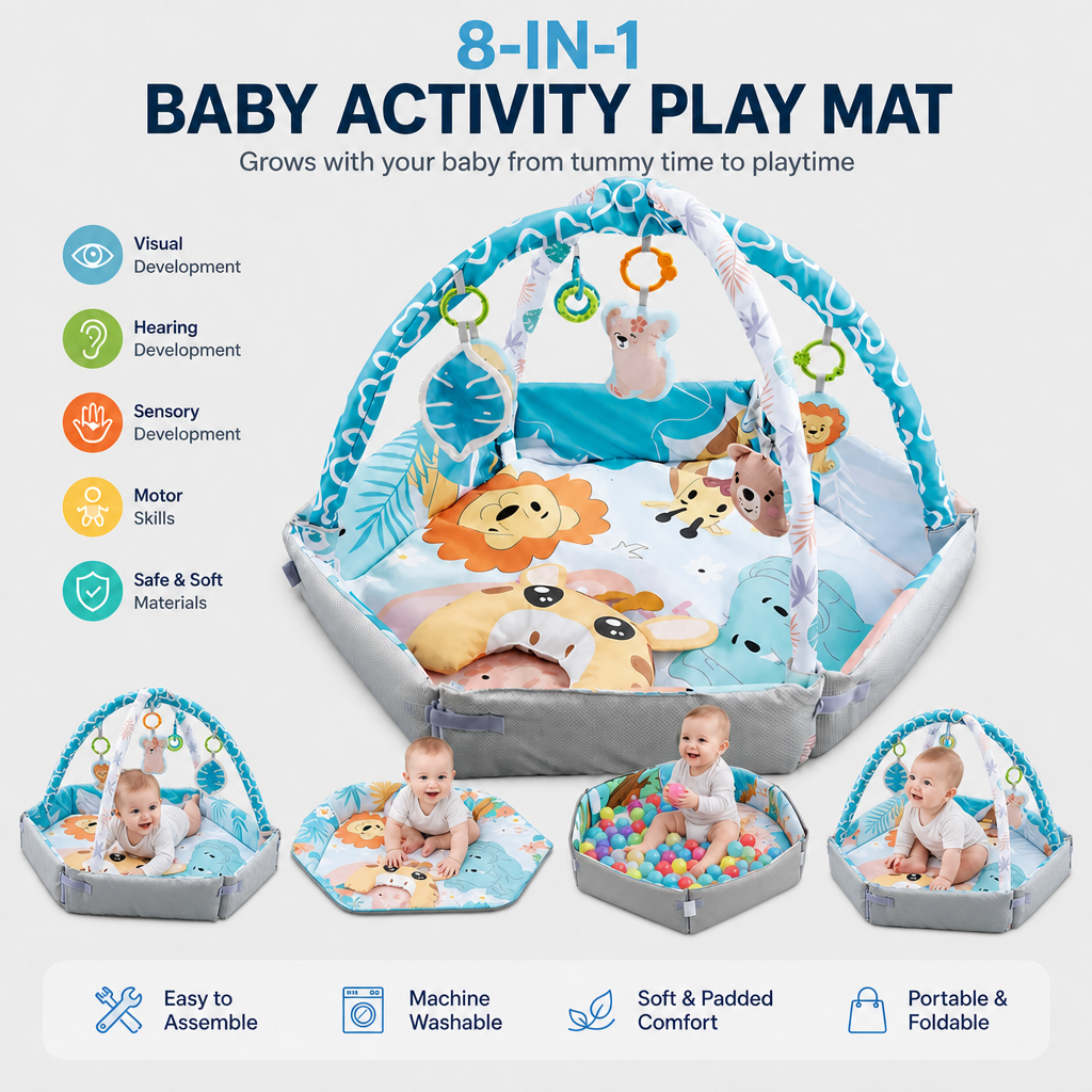 8-in-1 Baby Activity Play Mat